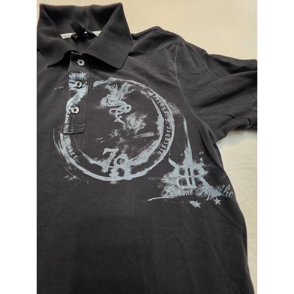 Banana Republic Surf Style Men's Size Medium 3 Button Black Collared Short... - Picture 2 of 6